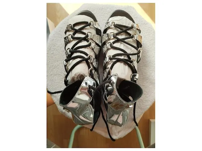 Alexander Mcqueen Sandalias Negro Plata 