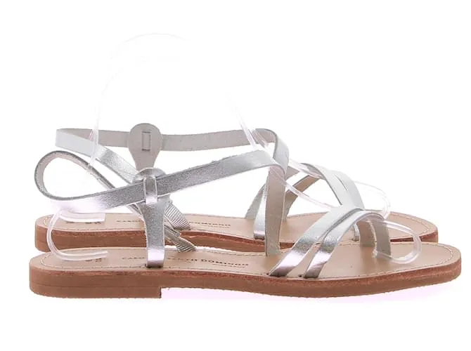 Autre Marque CAROLINA SANTO DOMINGO Sandalias T.EU 40 Cuero Plata 