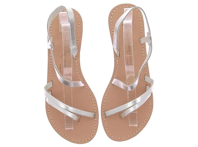 Autre Marque CAROLINA SANTO DOMINGO Sandalias T.EU 40 Cuero Plata 