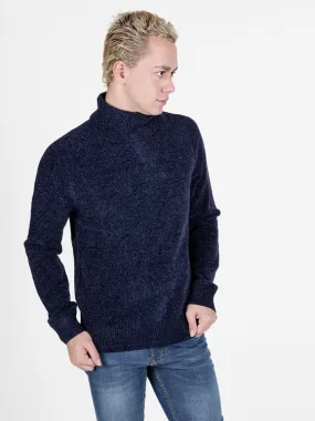 Baci & Abbracci Jersey de hombre de chenilla con cuello alto