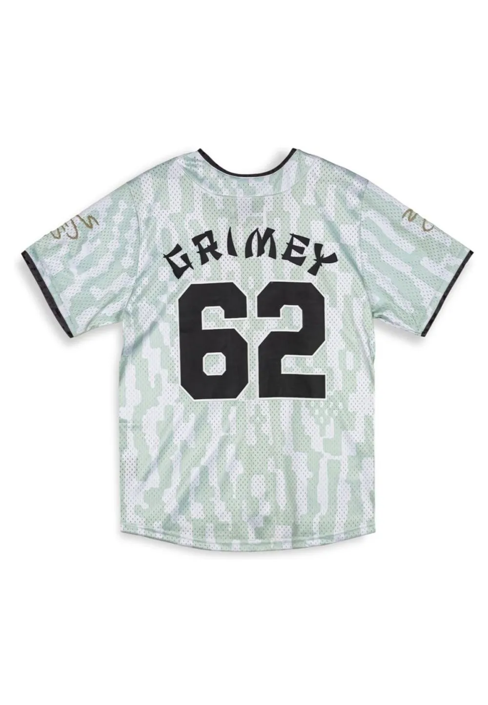 Beisbolera grimey blanca lucky dragon mesh baseball jersey