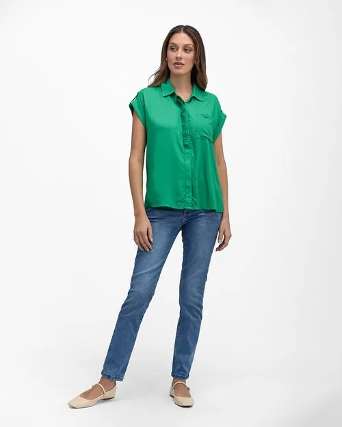 Blusa Mujer Natzuki Solid Verde Perico