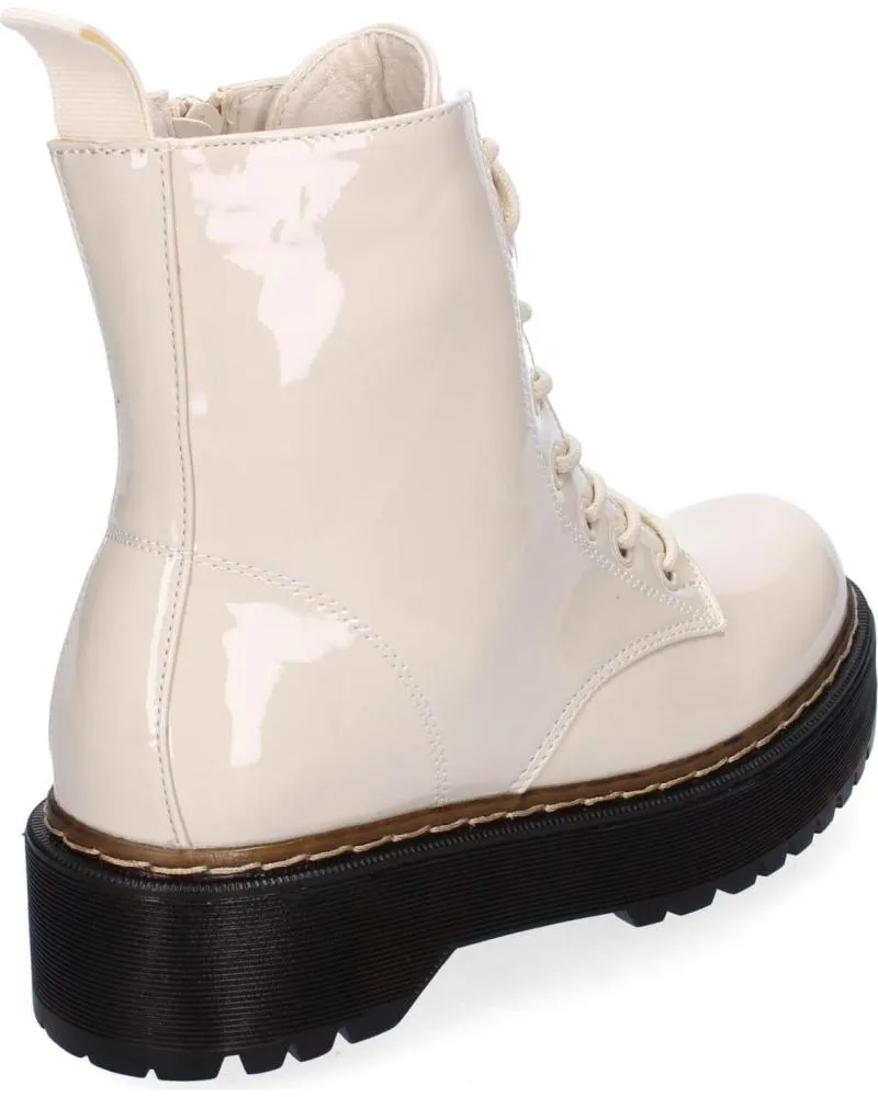 Botas PUNTOSALAO  de Mujer BOTAS MILITARES EFECTO CHAROL PARA MUJER COLOR BEIGE GX318  VARIOS COLORES