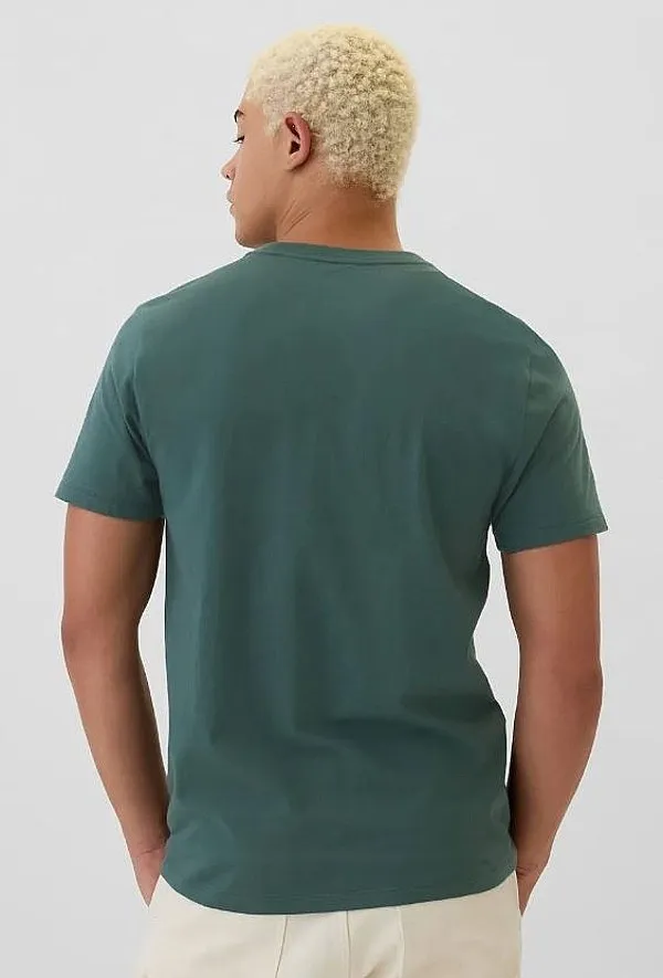 camisa GAP V-Everyday Soft Basic Logo - Moores Green - men´s