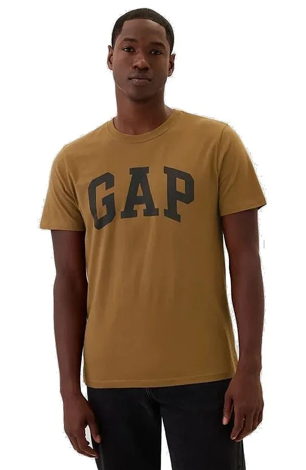 camisa GAP V-Everyday Soft Basic Logo - Palomino Brown Global - men´s