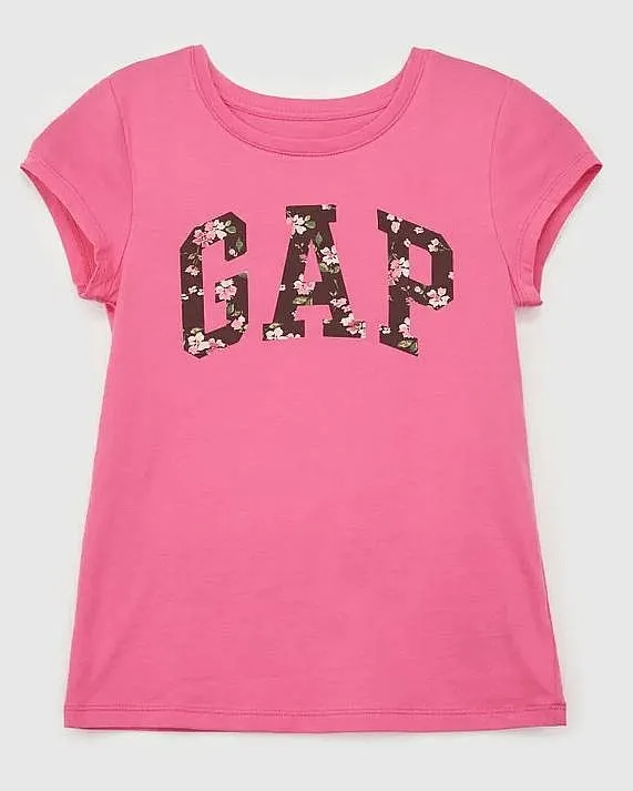 camisa GAP V-Frch Logo - Happy Pink - girl´s