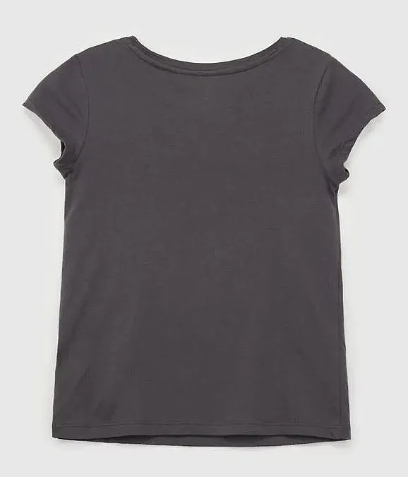 camisa GAP V-Frch Logo - Soft Black - girl´s