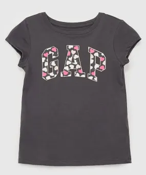 camisa GAP V-Frch Logo - Soft Black - girl´s