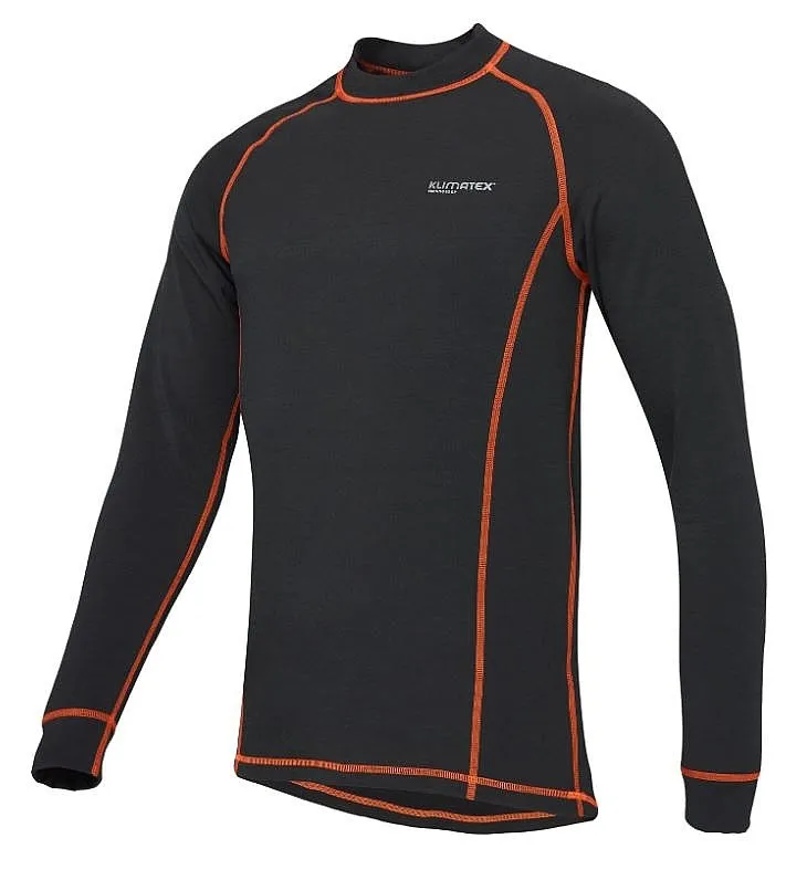 camisa Klimatex Asger Thermoplus+ LS - Black/Orange - men´s