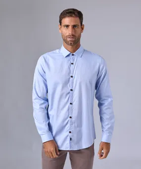 CAMISA MANGA LARGA PECHERA OJAL SLIM FIT CELESTE OI24