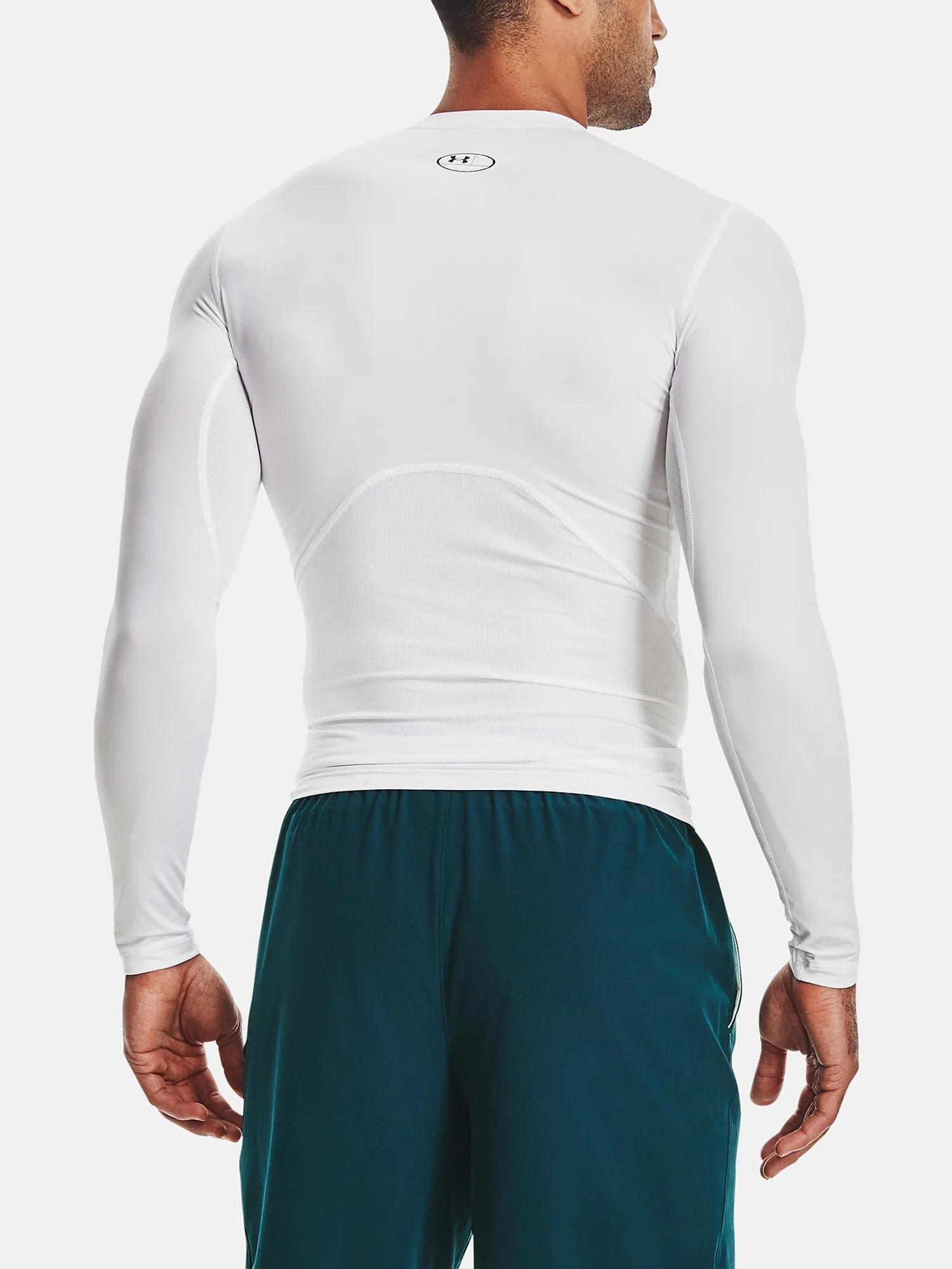 camisa Under Armour HeatGear Armour Compression LS - White/Black - men´s