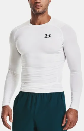 camisa Under Armour HeatGear Armour Compression LS - White/Black - men´s