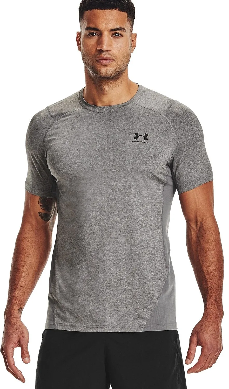 camisa Under Armour HeatGear Armour Fitted - 090/Carbon Heather/Black - men´s