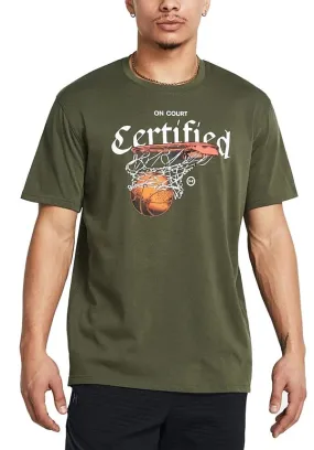 camisa Under Armour Heavyweight Hoops Certified - Marine OD Green/White - men´s