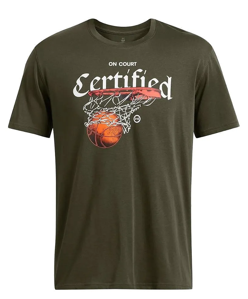 camisa Under Armour Heavyweight Hoops Certified - Marine OD Green/White - men´s