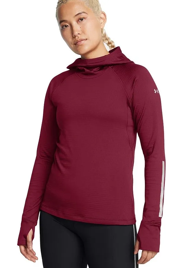 camisa Under Armour Launch Cold Weather Balaclava Hoodie LS - Cardinal/Reflective - women´s