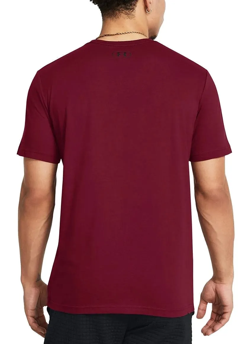 camisa Under Armour Sportstyle Left Chest - Cardinal/Black - men´s