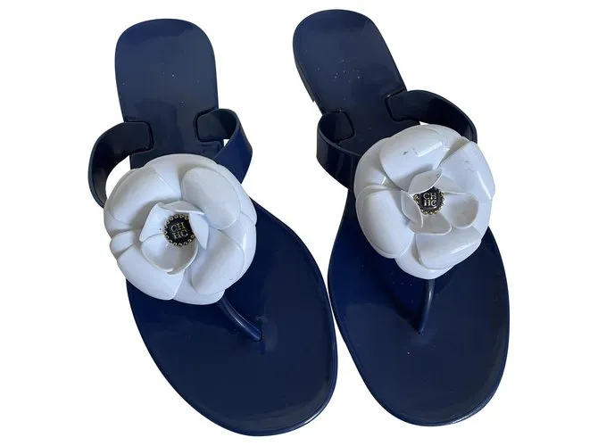 Carolina Herrera Zapatilla de playa / piscina Azul oscuro 