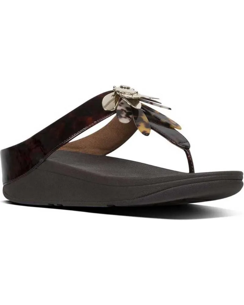 Chanclas de Mujer FITFLOP FINO DRAGONFLY SLIDE CHOCOLATE MARRON