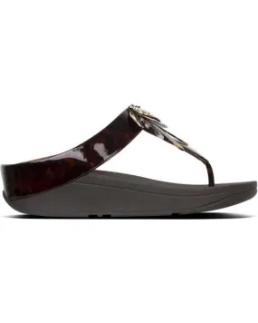 Chanclas de Mujer FITFLOP FINO DRAGONFLY SLIDE CHOCOLATE MARRON