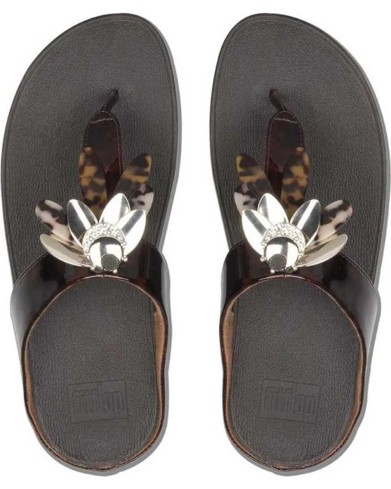 Chanclas de Mujer FITFLOP FINO DRAGONFLY SLIDE CHOCOLATE MARRON