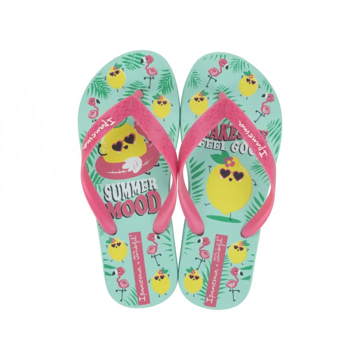 CHANCLAS DE NIñA IPANEMA + MR WONDERFUL IV KIDS GREEN/BLUE