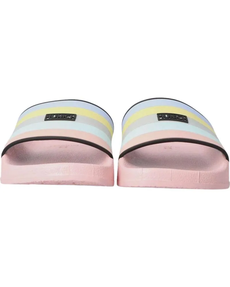 Chanclas MUNICH  de Mujer FLAT SLIDER MULTISTRIPE  ROSA