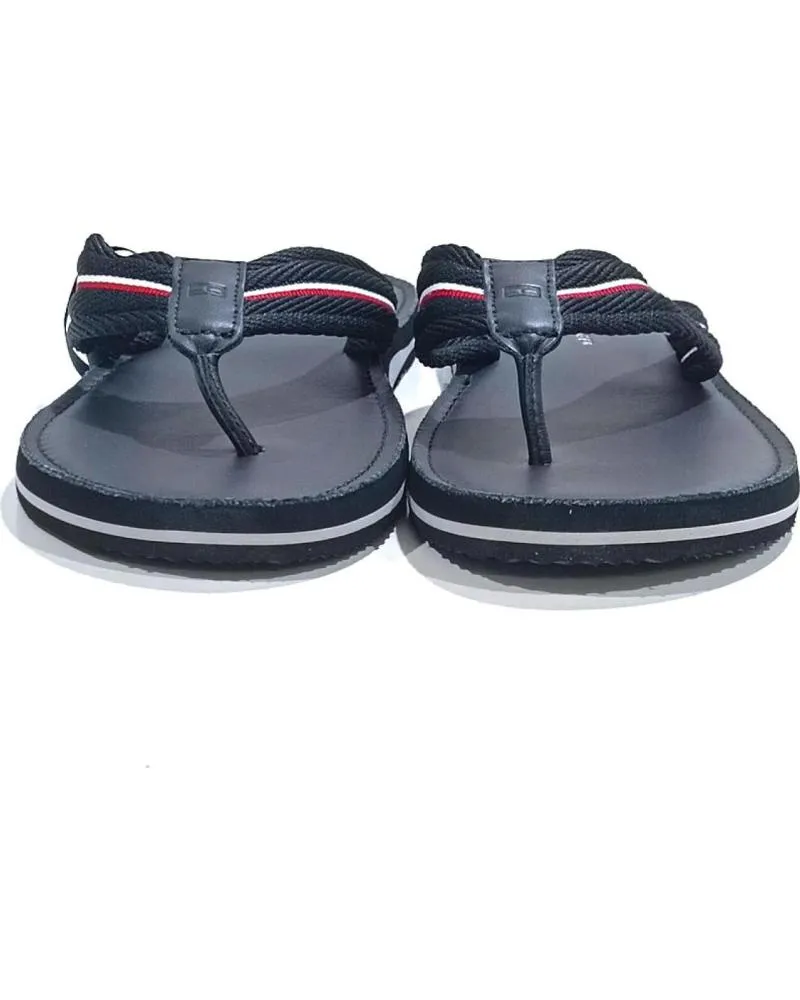 Chanclas TOMMY HILFIGER  de Hombre CHANCLA CASUAL EN TEXTIL Y PIEL  NEGRO