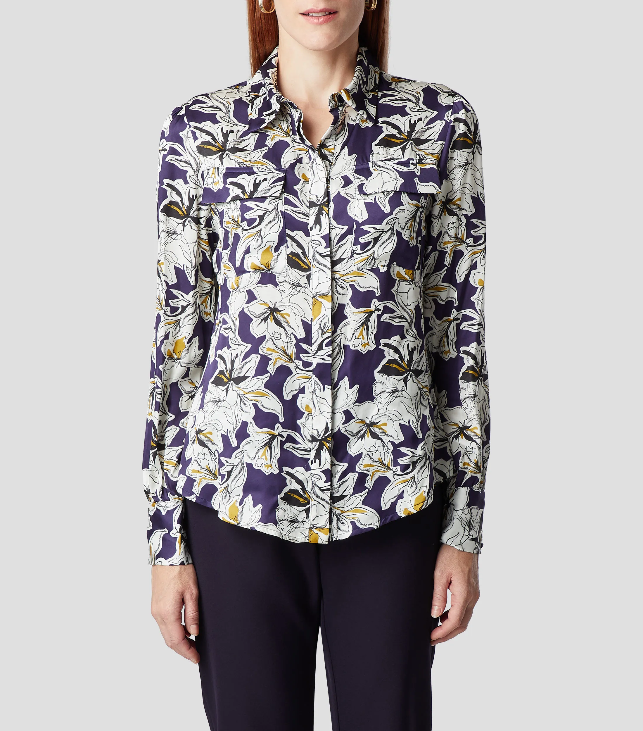 Chester & Peck Camisa estampada manga larga Mujer