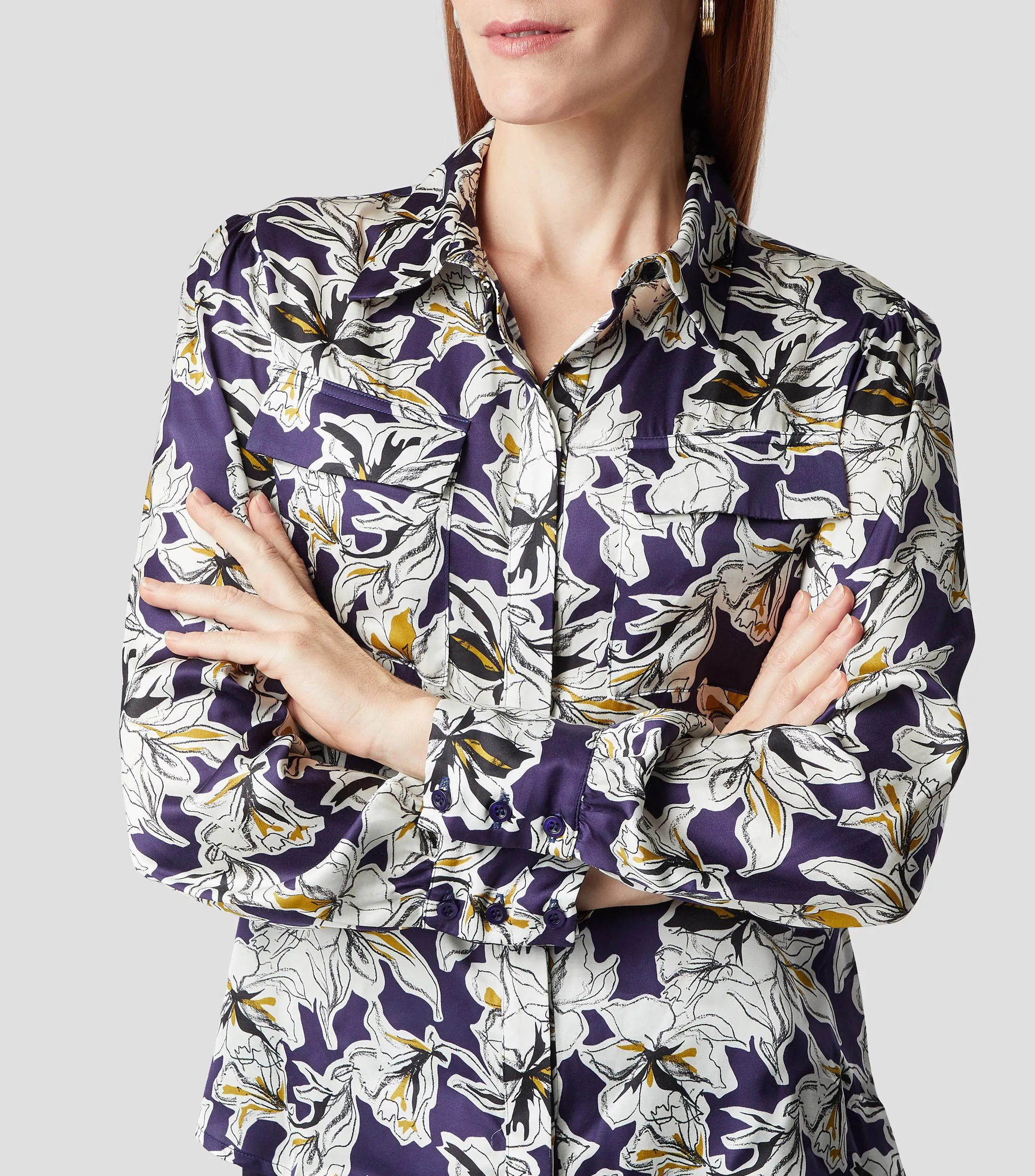 Chester & Peck Camisa estampada manga larga Mujer