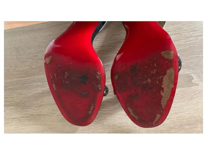 Christian Louboutin Sandalias Impresión de pitón 