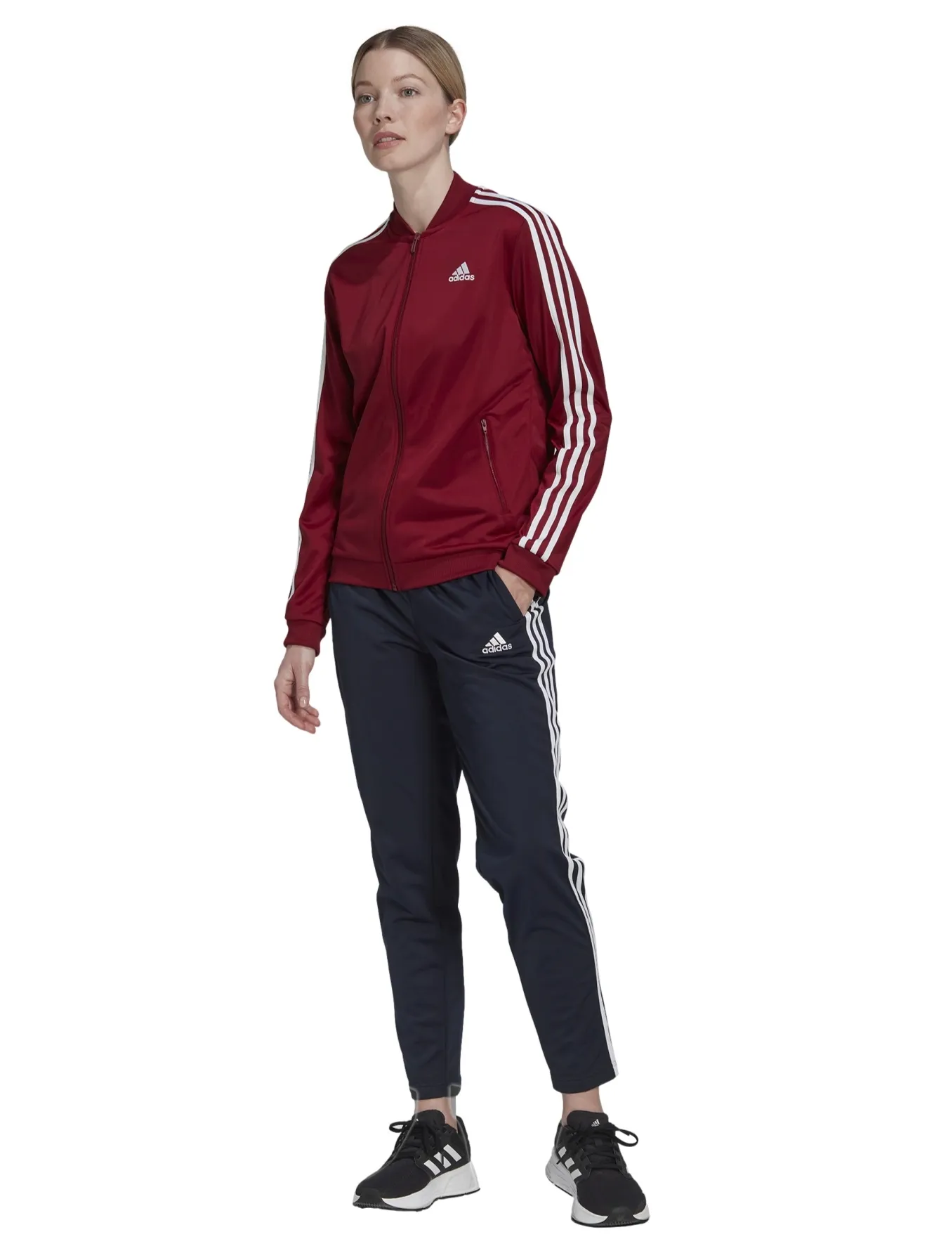 Conjunto Adidas Essentials Tinto Para Mujer