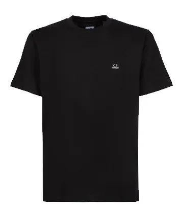 C.P. COMPANY JERSEY LOGO PATCH TEE BLACK