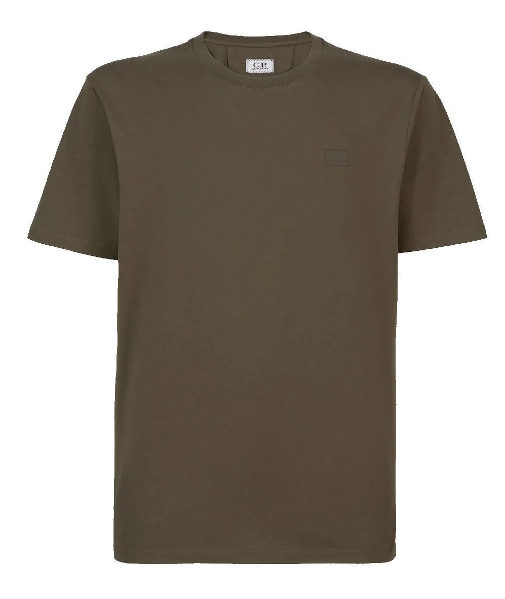 C.P. COMPANY JERSEY LOGO PATCH TEE IVY GREEN