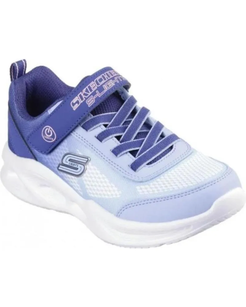 Deportivas SKECHERS  de Niña ZAPATILLA BEBE 303714N NVLB ROSA LUCES  AZUL