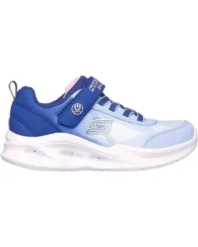 Deportivas SKECHERS  de Niña ZAPATILLA BEBE 303714N NVLB ROSA LUCES  AZUL