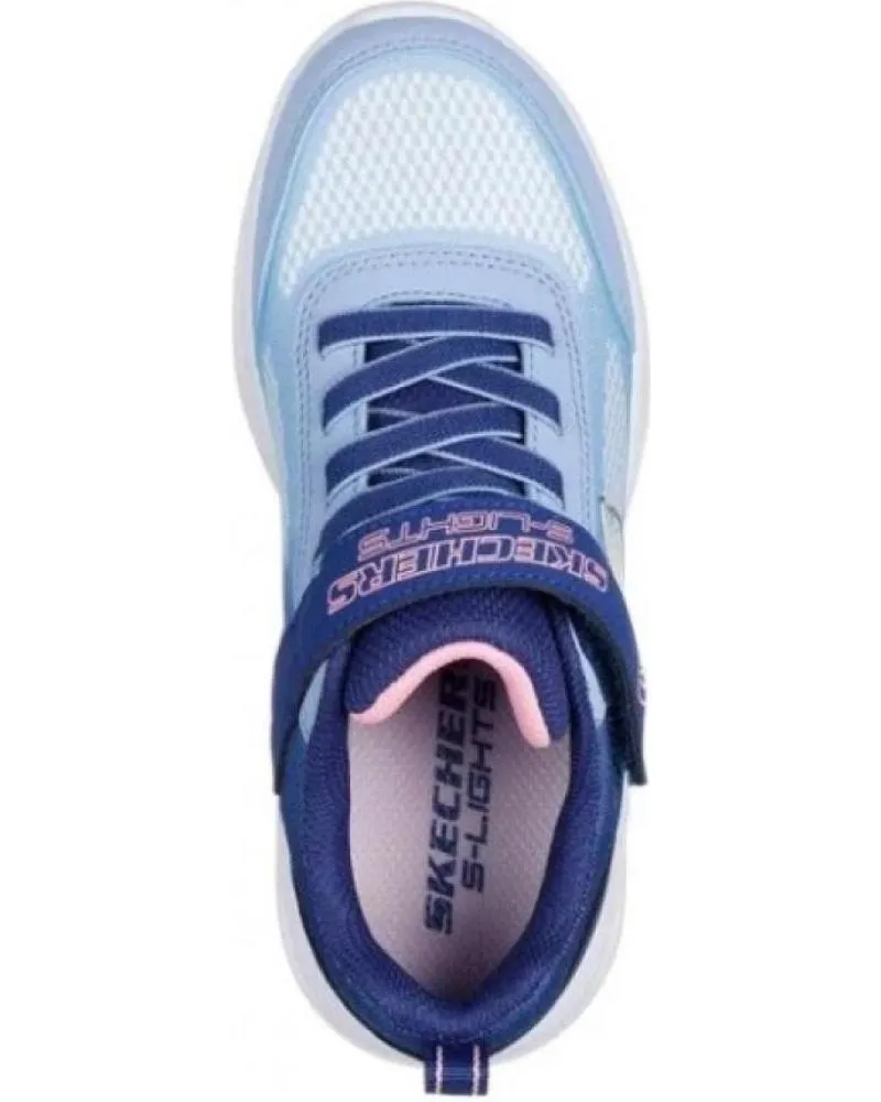 Deportivas SKECHERS  de Niña ZAPATILLA BEBE 303714N NVLB ROSA LUCES  AZUL