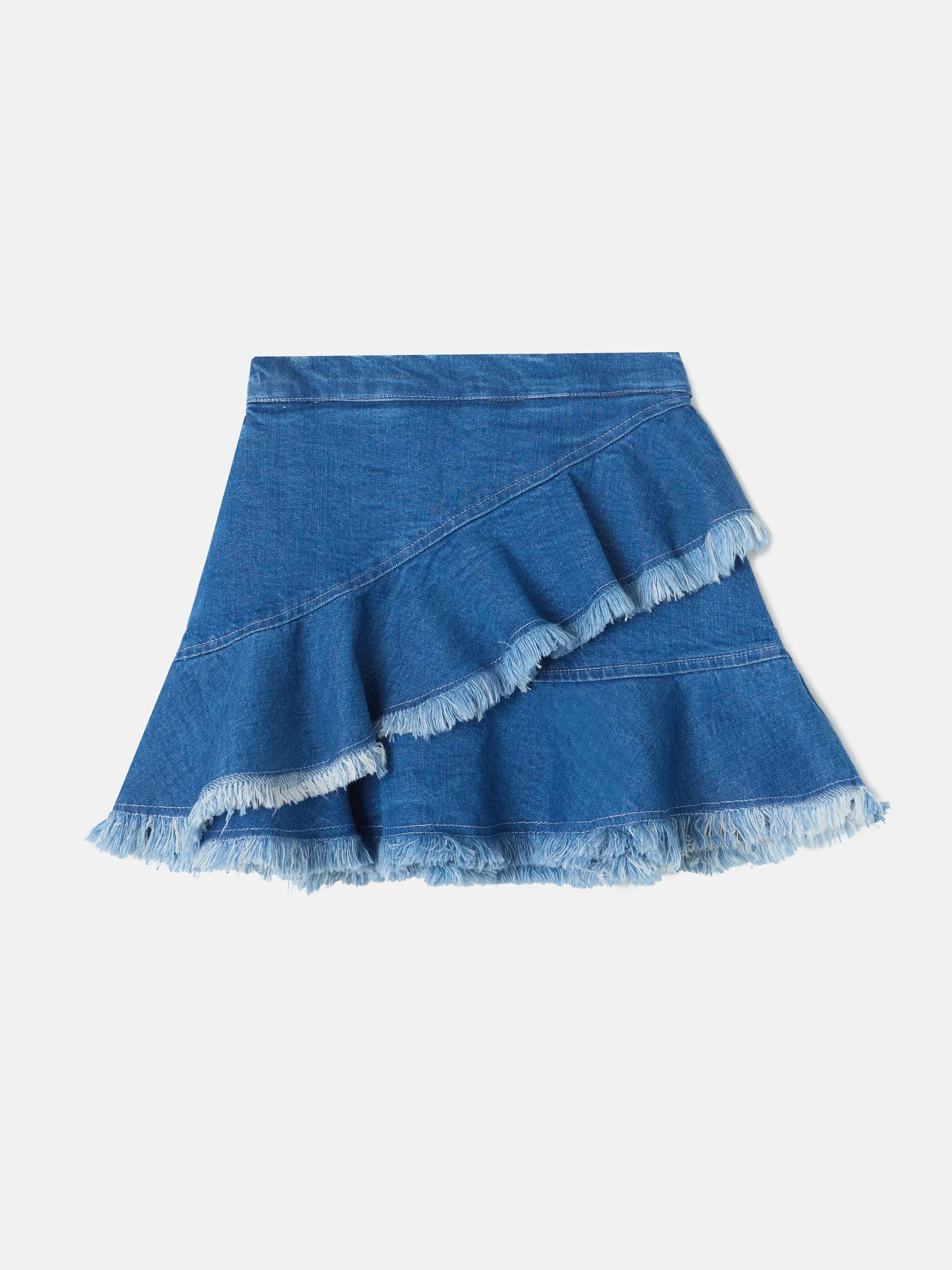 Falda girl volantes azul denim