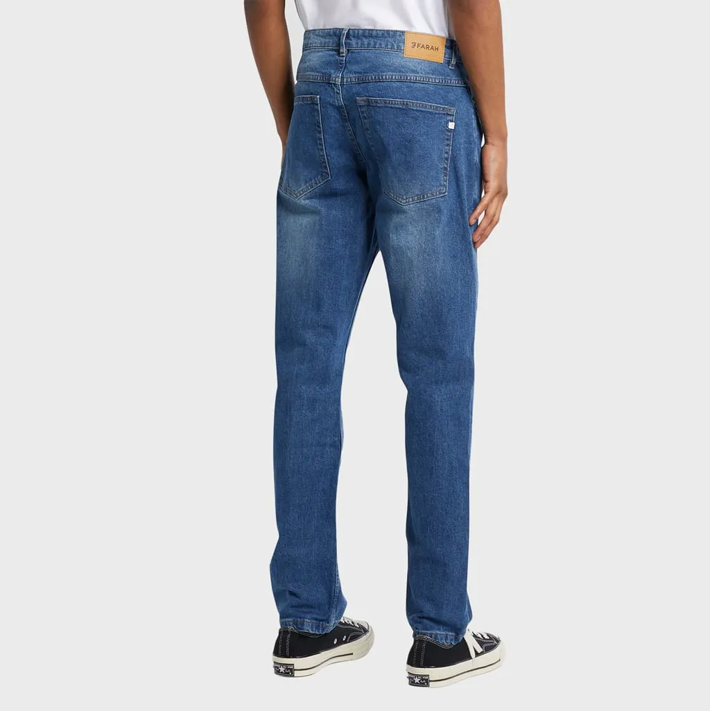 Farah – Pantalón Elm denim stretch worn indigo