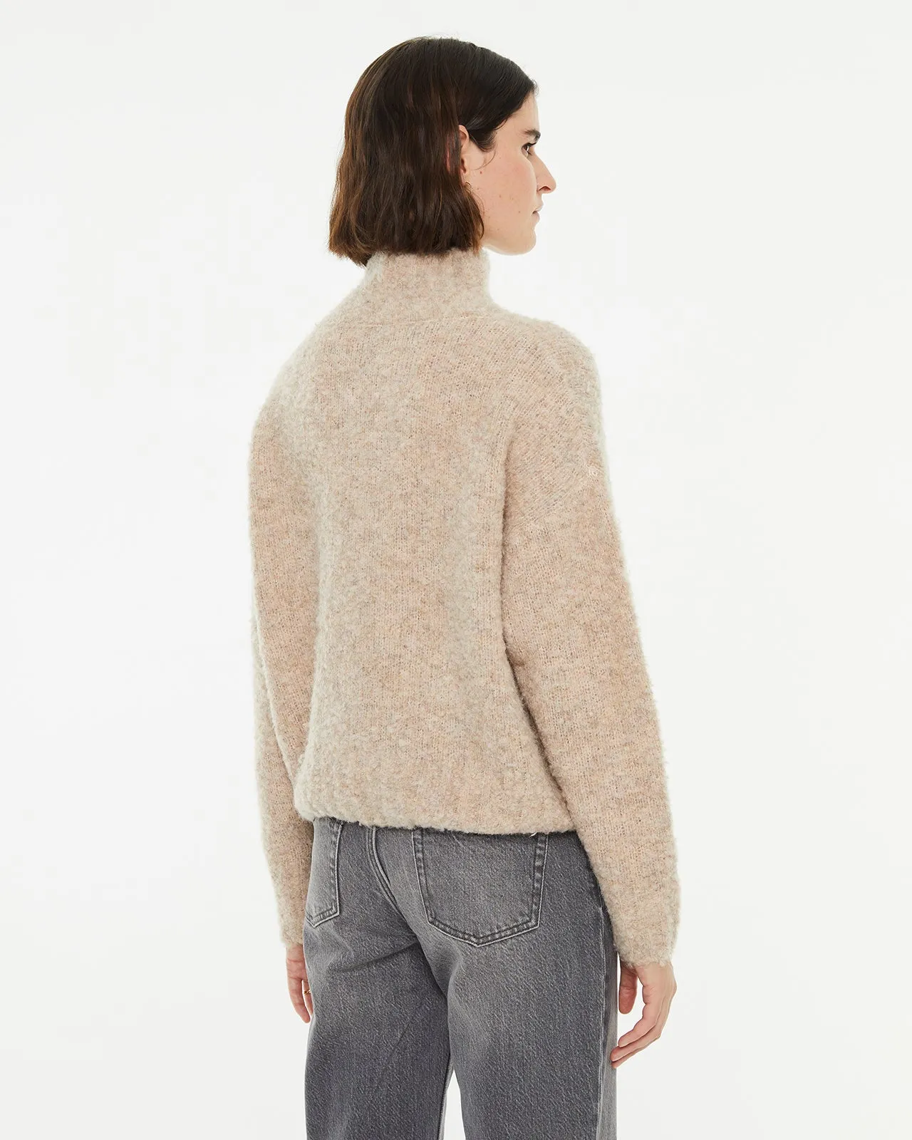 Jersey bouclé oversize cuello cisne