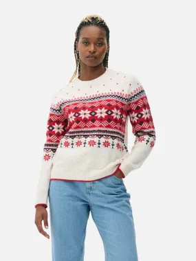 Jersey familiar navideño con grecas para mujer