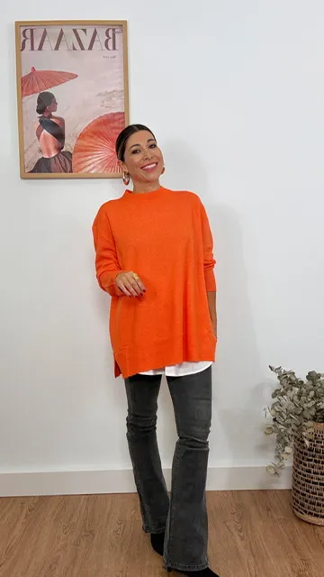 Jersey Punto Oversize Naranja