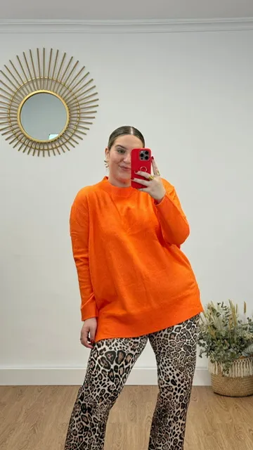 Jersey Punto Oversize Naranja