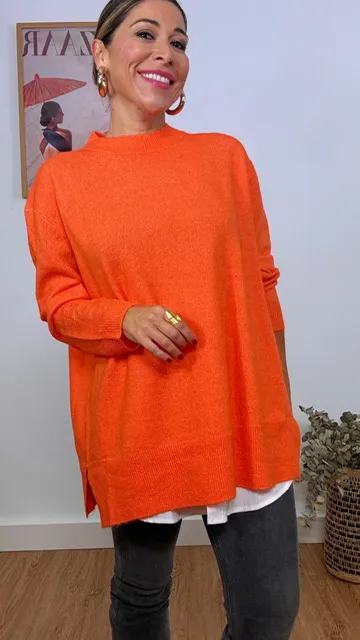 Jersey Punto Oversize Naranja