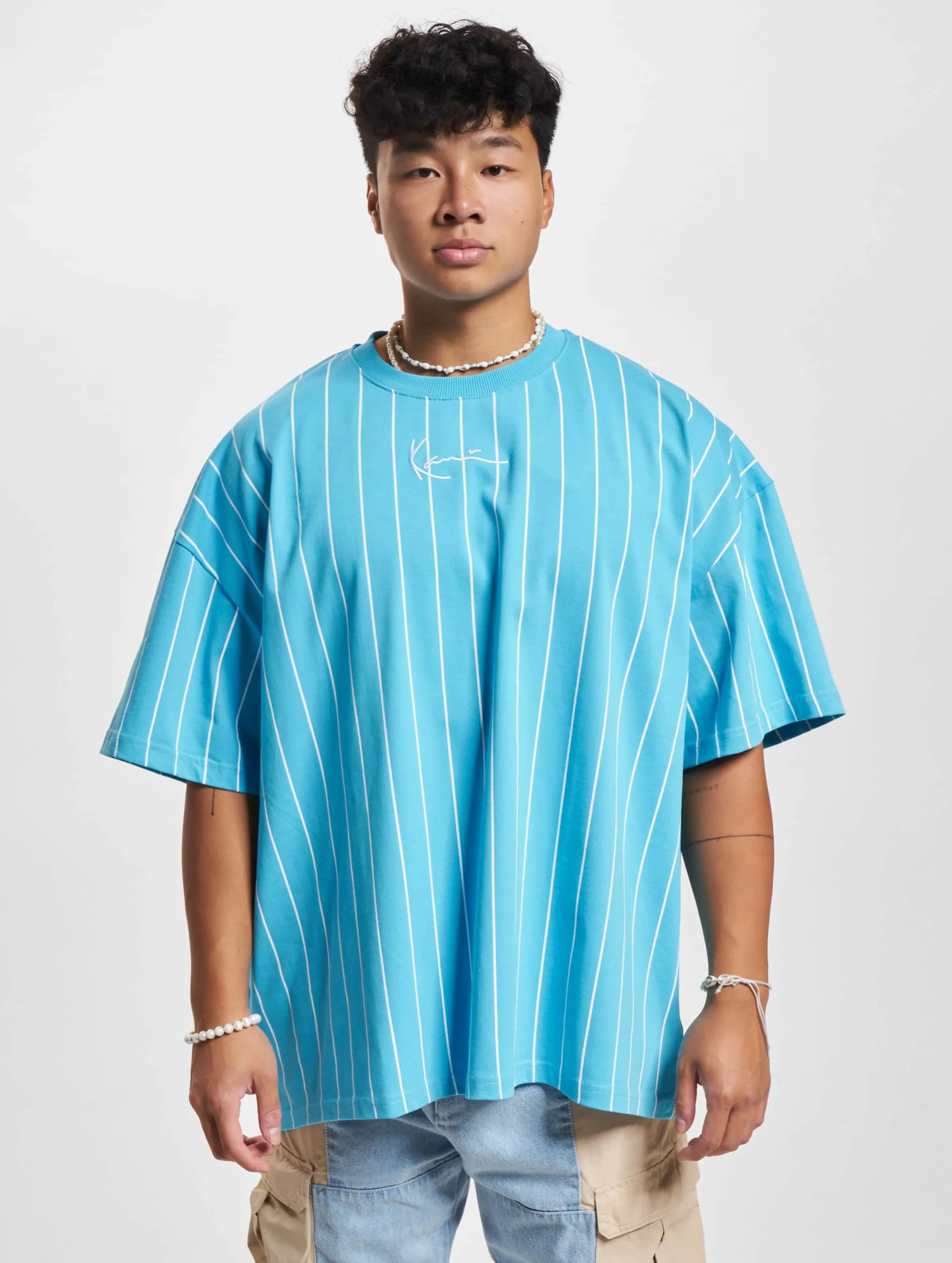 Karl Kani KK Small Signature Boxy Heavy Jersey Pinstripe Tee