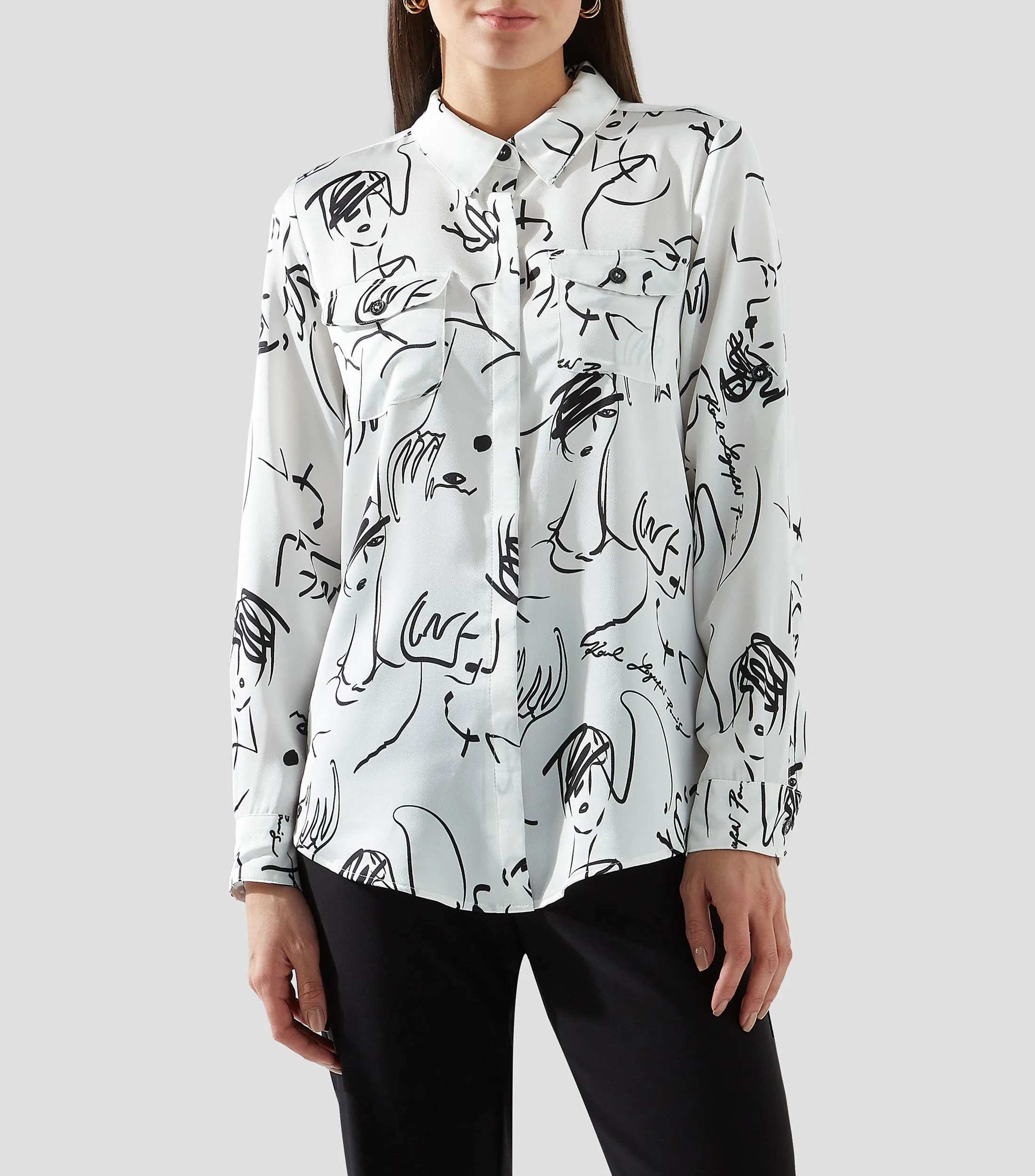 Karl Lagerfeld Camisa estampada de manga larga Mujer