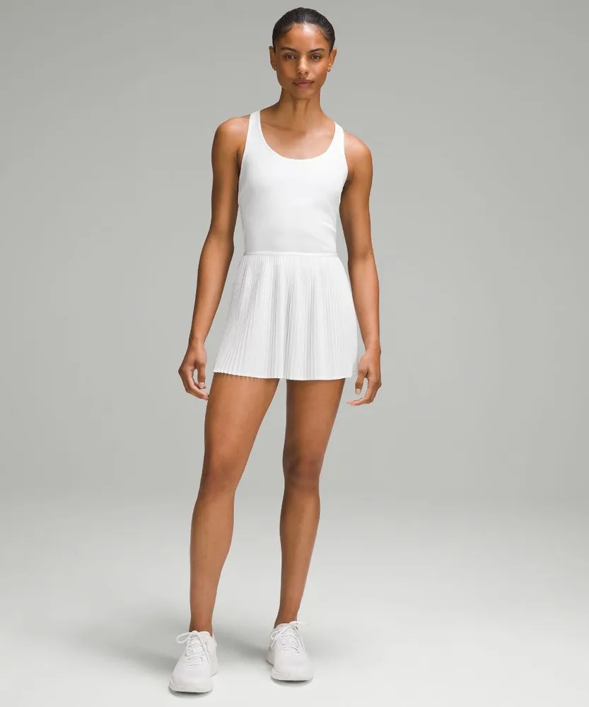 Lululemon Vestido de tenis plisado con escote redondo - Blancos | MG15-C1AO