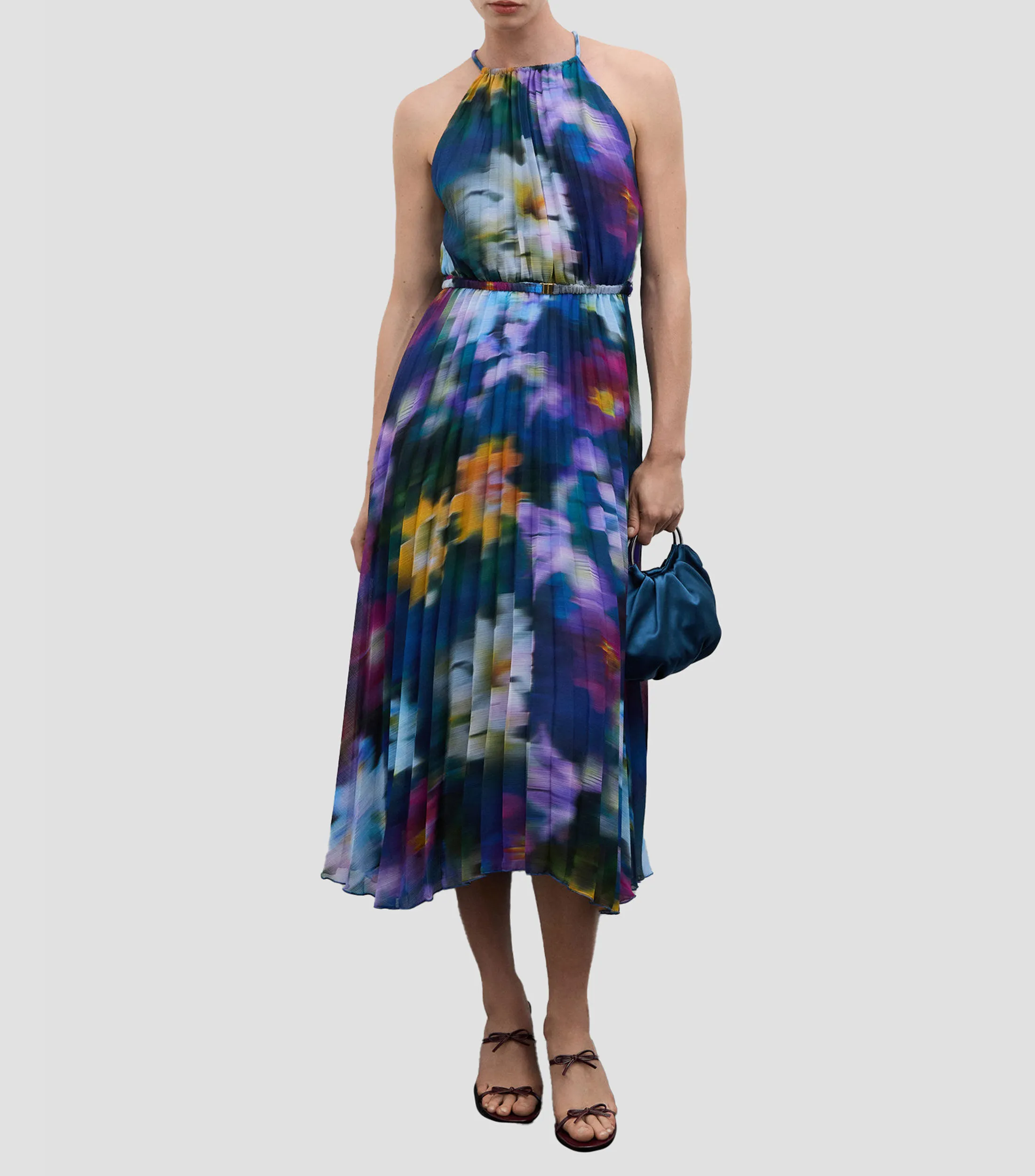 Mango Vestido midi estampado Mujer