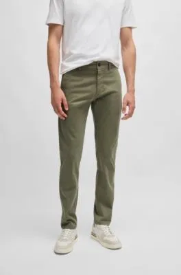 Pantalones chinos slim fit de raso de algodón elástico