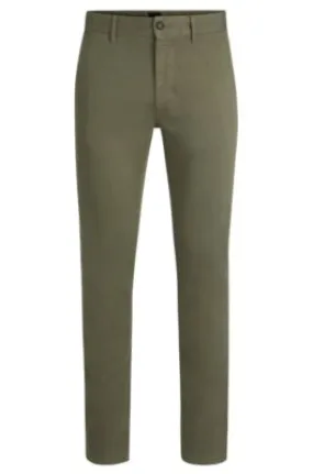 Pantalones chinos slim fit de raso de algodón elástico